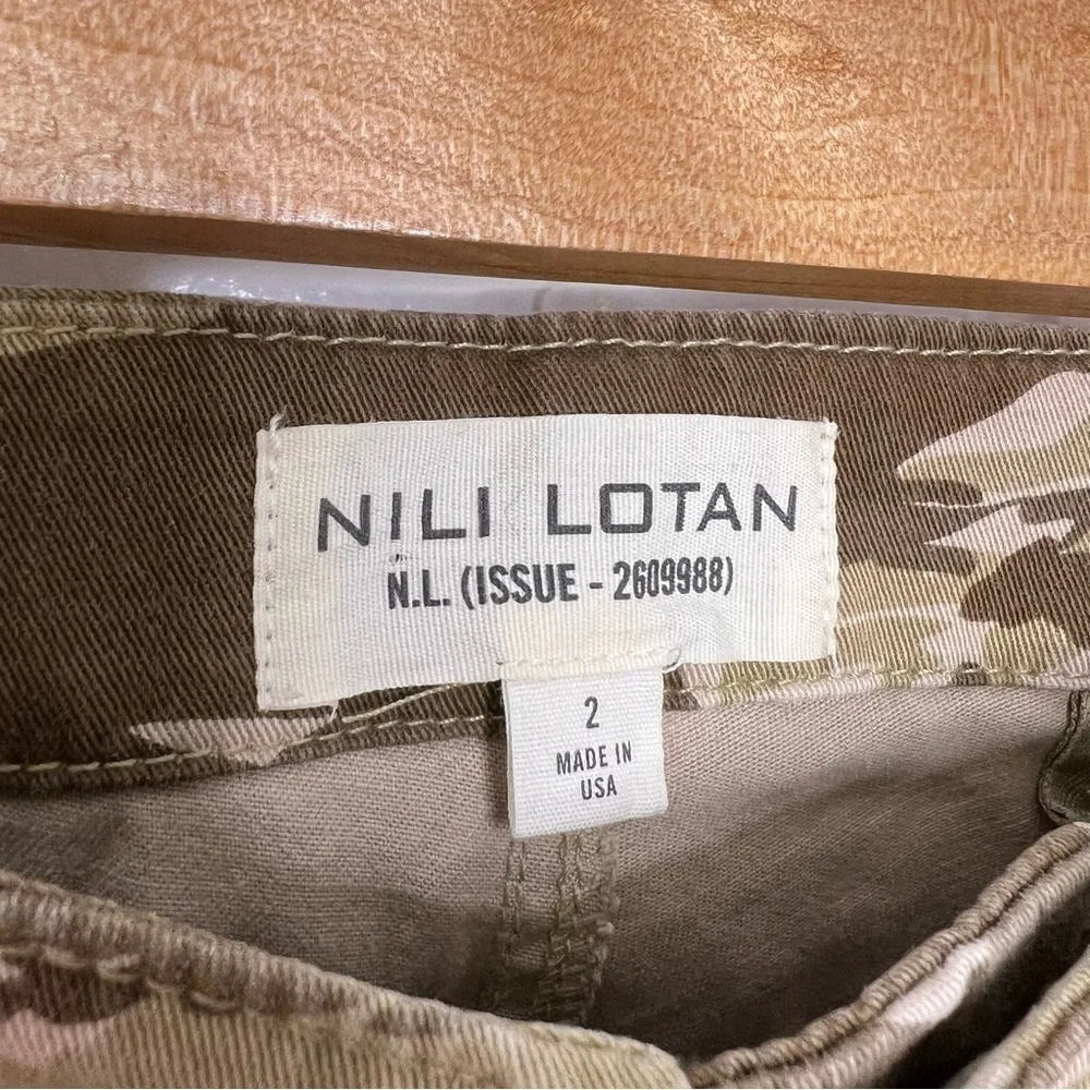 NILI LOTAN NWT Khaki Tiger Camo Cropped French Military Pants